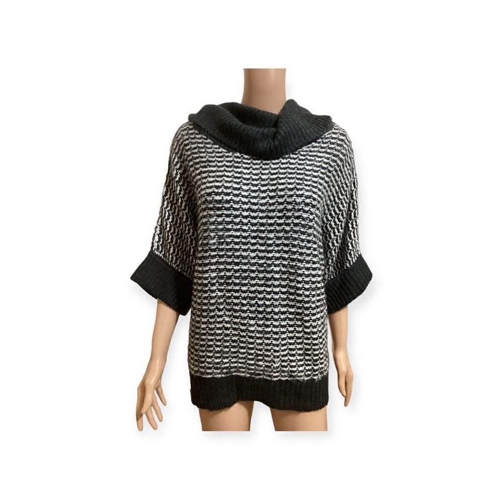 Vintage Carducci Black & White Cowl Neck Sweater L
